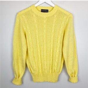 Yellow Cable Knit Sweater